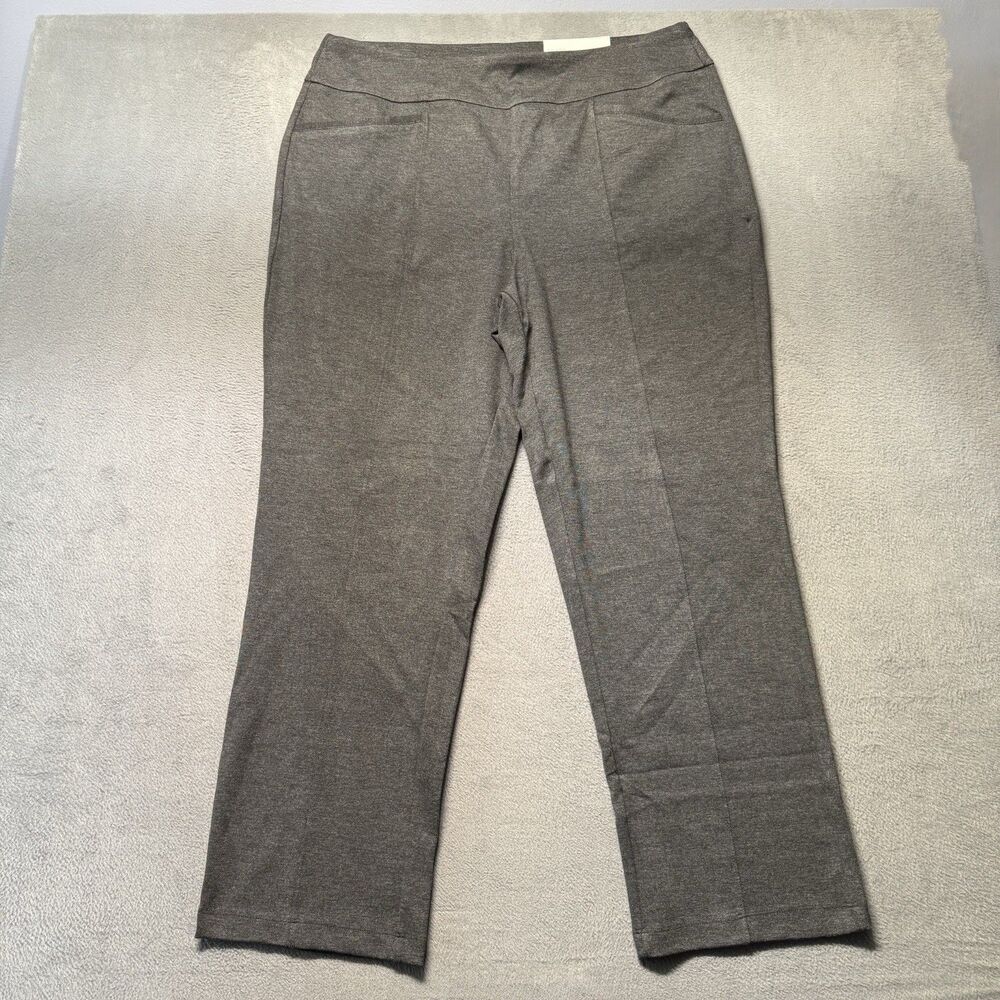 Cato Womens 18/20W Hi Rise Straight Leg Pants Gray Pull On Career Casual NWT